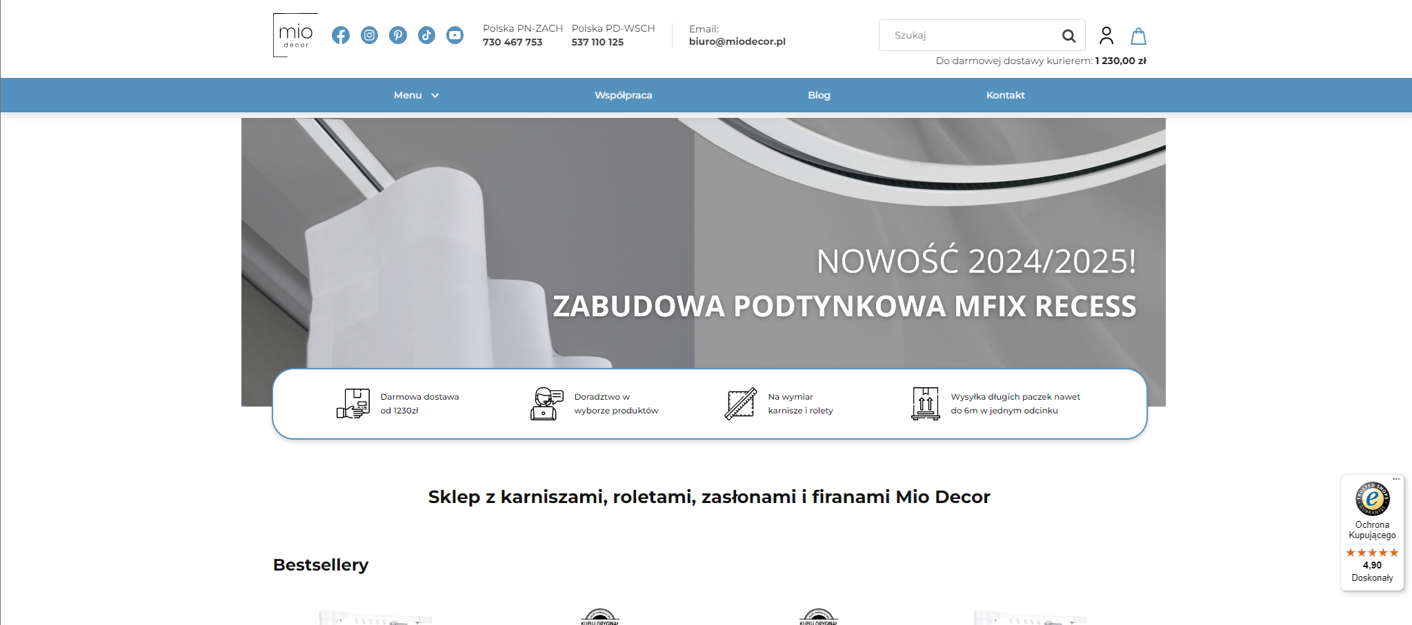 Jak optycznie podwyższyć niskie pomieszczenie za pomocą karniszy sufitowych