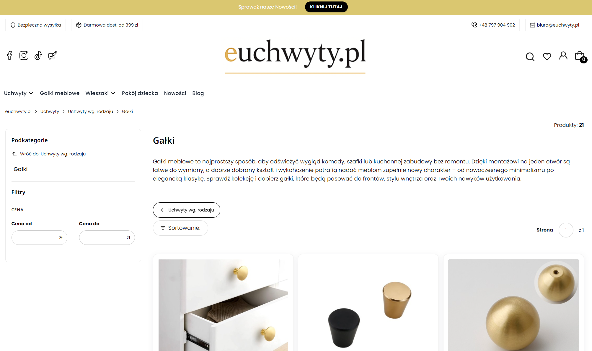 Detale w stylu vintage, loft i glamour: do jakich aranżacji pasują mosiężne gałki meblowe?