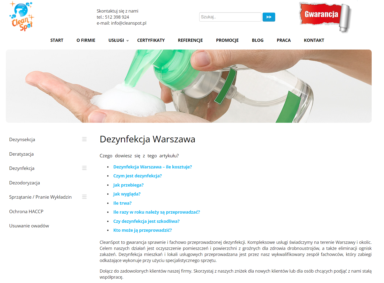 Dezynfekcja biur i lokali usługowych w Warszawie - bezpieczeństwo pracowników i klientów
