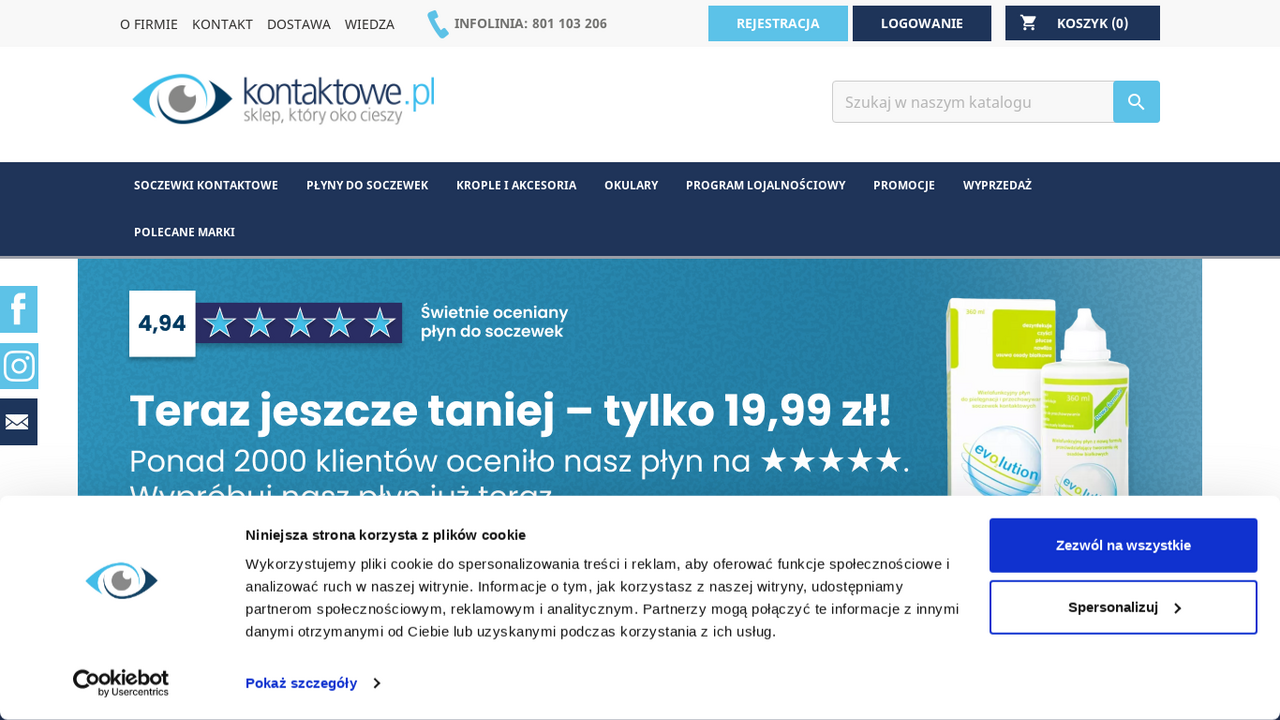 Zrzut strony Kontaktowe.pl - soczewki kontaktowe