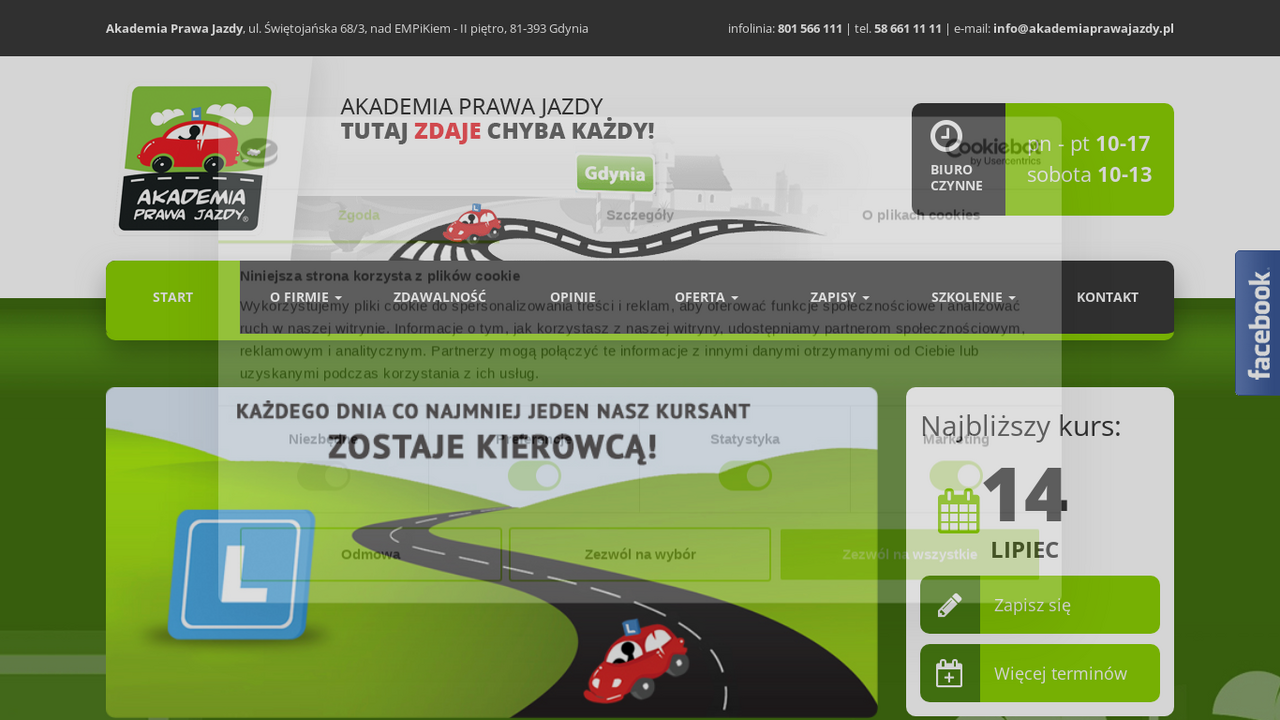 Zrzut strony Akademia Prawa Jazdy - Nauka jazdy Gdynia