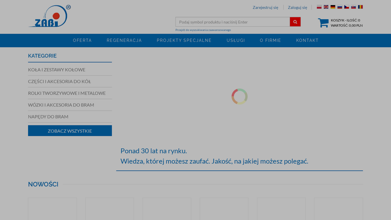 Zrzut strony Zabi - producent zestawów kołowych