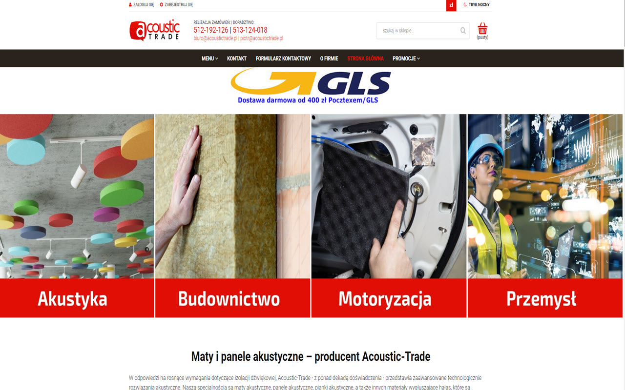 Zrzut strony Acoustic-Trade - maty akustyczne