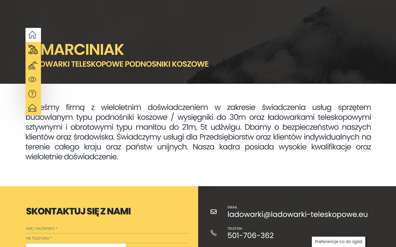 Zrzut strony Podnośniki koszowe J. Marciniak