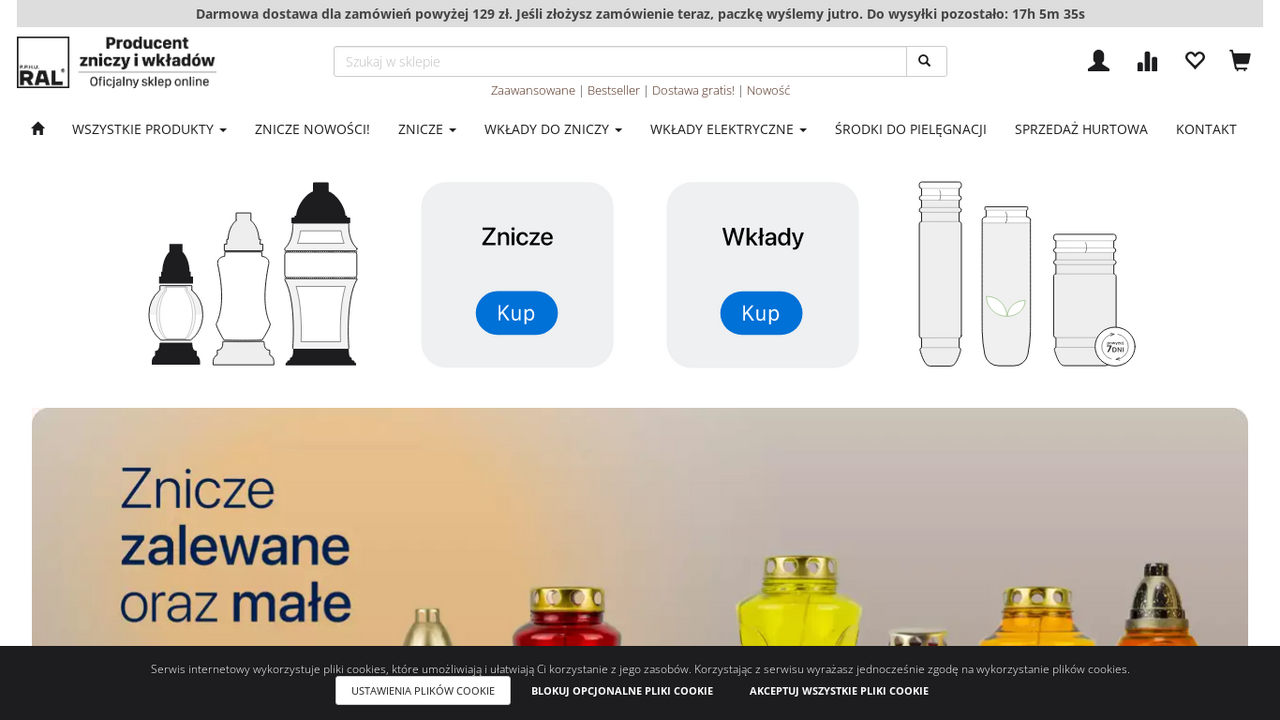 Zrzut strony Producent zniczy i wkładów RAL