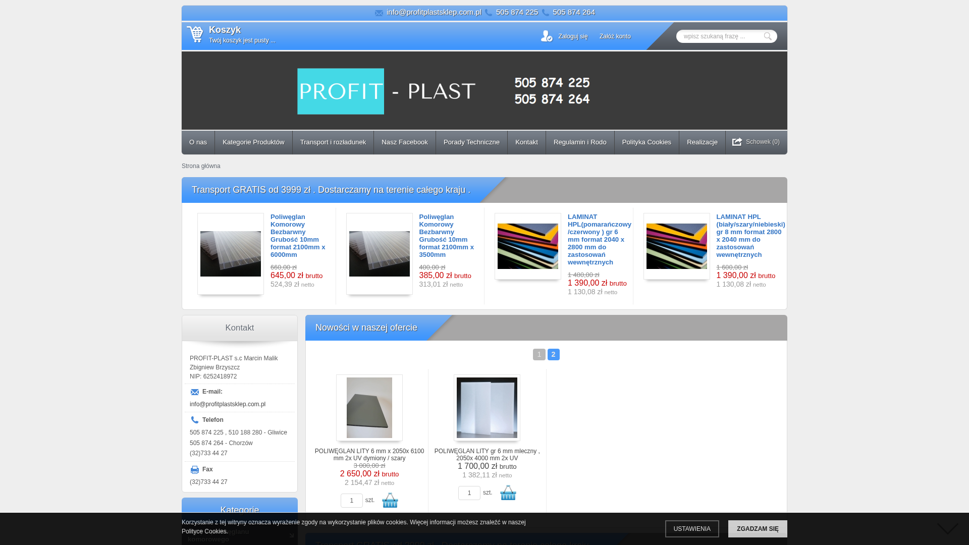 Zrzut strony Profit-Plast